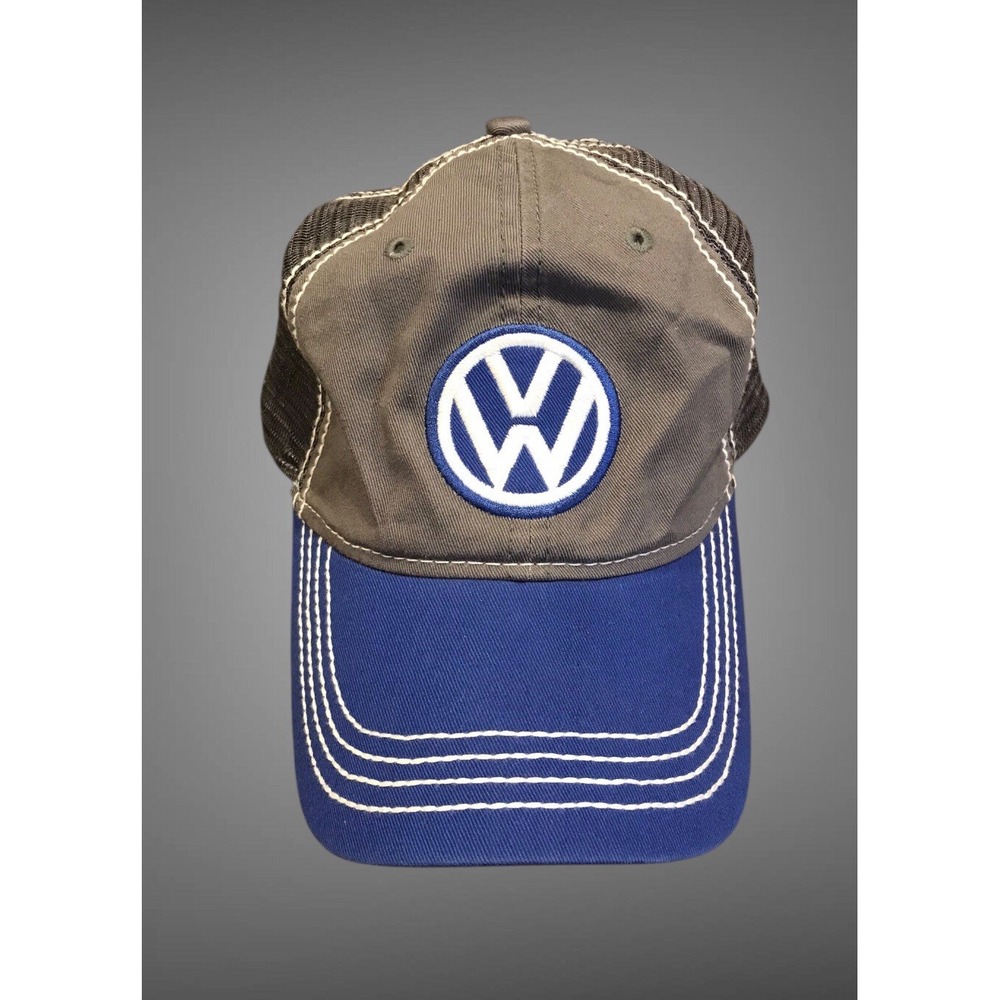 VW Volkswagen Embroidered Baseball Cap Hat Adjustable Hat Blue Gray White Mesh